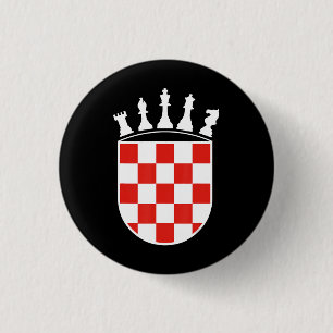 Kroatische Flaggenfarben Schachspieler Geschenke f Button