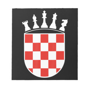 Kroatische Flaggenfarben Schachspieler Geschenke f Notizblock