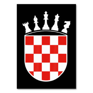 Kroatische Flaggenfarben Schachspieler Geschenke f Tischnummer