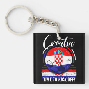 Kroatische Fußballflagge, Vintager Fußball-Retro Schlüsselanhänger