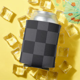 Kroatische geometrische schwarze graue Schachbrett Dosenkühler