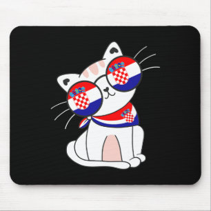 Kroatische Katze kroatische Flagge Urlaub Lustig K Mousepad