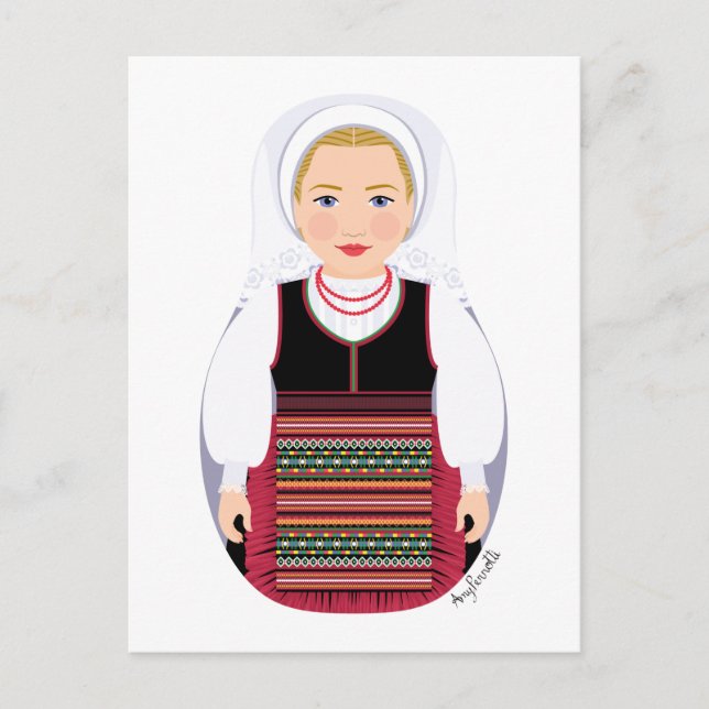 Kroatische Lika Blonde matryoshka Postkarte (Vorderseite)