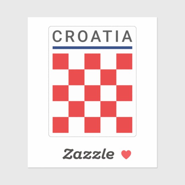 Kroatische Schachbrett Aufkleber (Blatt)