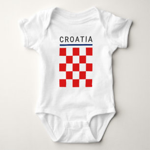 Kroatische Schachbrettmuster Baby Strampler