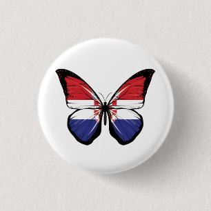 Kroatische Schmetterlingsflagge Button