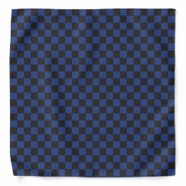 Kroatische schwarz-blau-karierte Muster Bandana Halstuch
