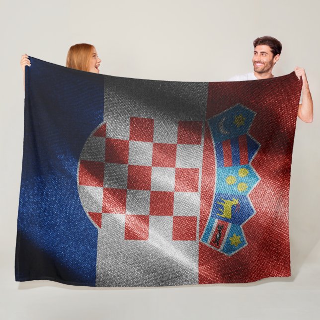 Kroatische Seidenflagge Fleecedecke (Beispiel)