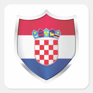 Kroatische Silberschildflagge Quadratischer Aufkleber