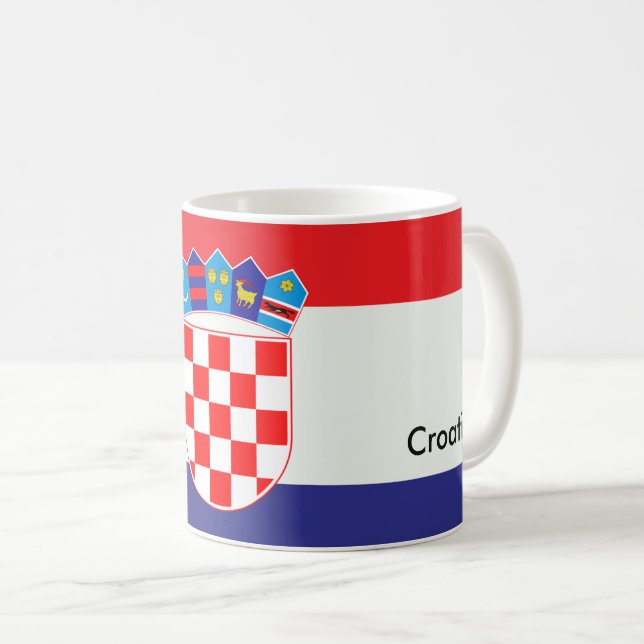 Kroatische Staatsflagge patriotische Geschenke Kaffeetasse (VorderseiteRechts)