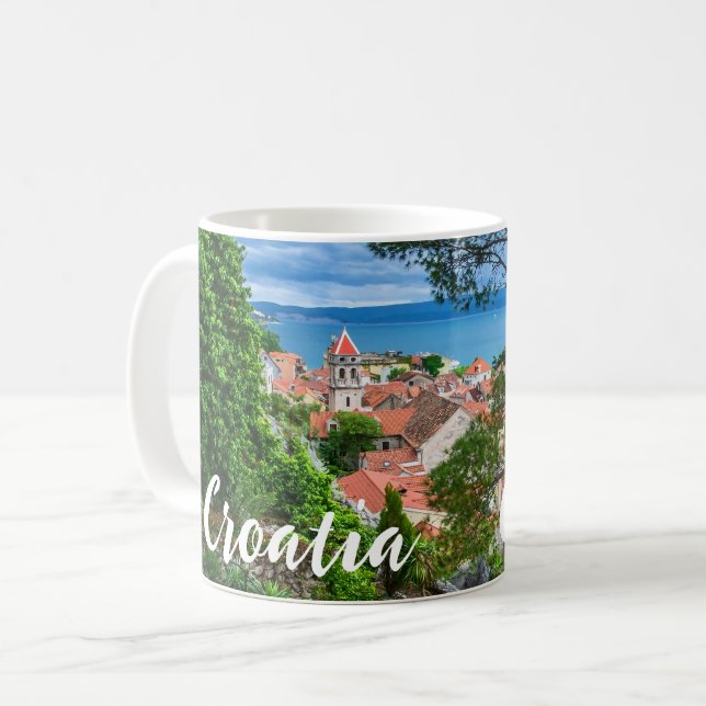 Kroatische Stadt Omis Kaffeetasse (Vorderseite Links)