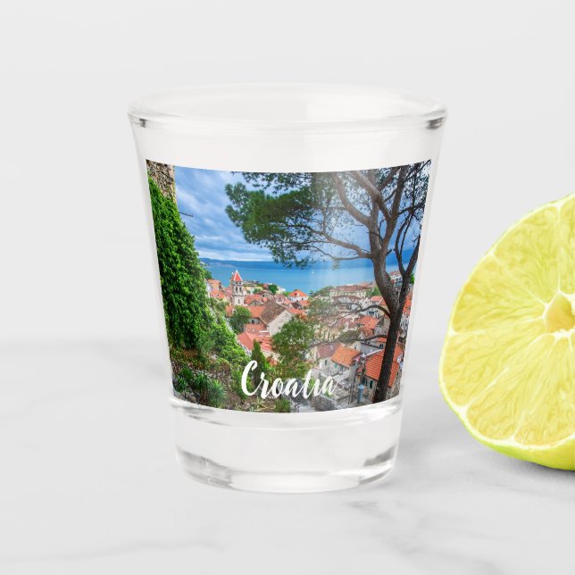 Kroatische Stadt Omis Schnapsglas (Vorderseite)