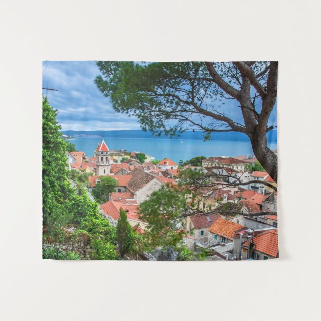 Kroatische Stadt Omis Wandteppich (Vorderseite (Horizontal))