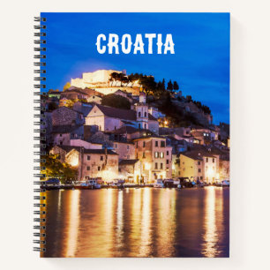 Kroatische Stadt Sibenik bei NachtNotebook Notizbuch
