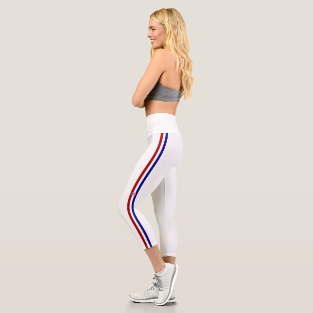 Kroatische Streifenflagge Capri Leggings (Links)