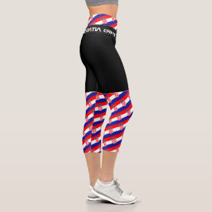 Kroatische und kroatische Flaggenmode, Fitness Capri Leggings