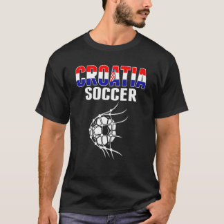 Kroatischer Fußball im Netz  kroatische Fußballanh T-Shirt