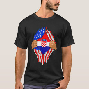 Kroatisches Blut in mir T-Shirt Kroatien-Flagge G