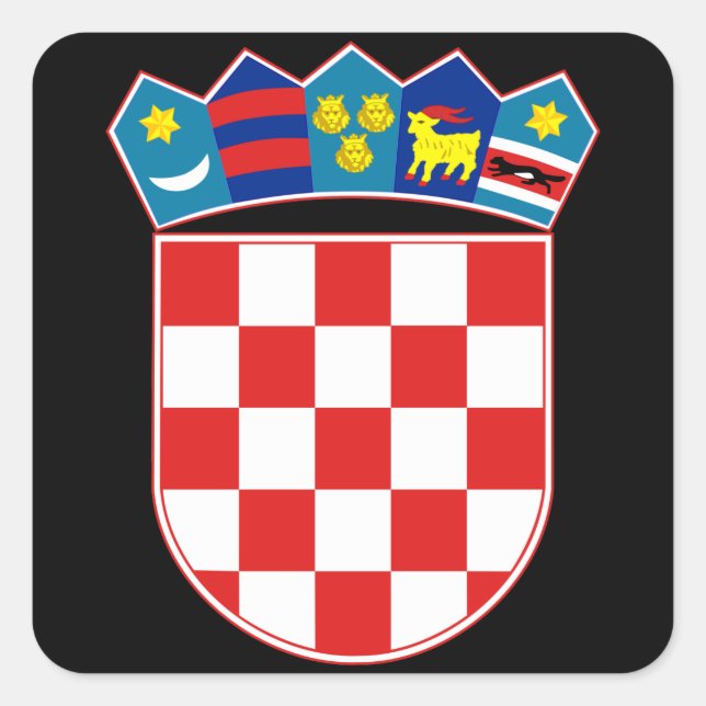 Kroatisches Emblem Quadratischer Aufkleber (Vorderseite)