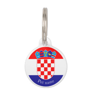 Kroatisches Flag-Emblem mit Name Pet-ID-Markierung Haustiermarke