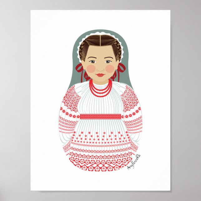 Kroatisches Matryoshka-Poster Poster (Vorne)