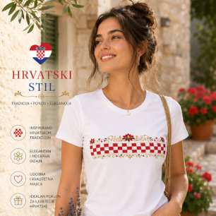 Kroatisches Volksmuster Stylisches Damen-T-Shirt T-Shirt