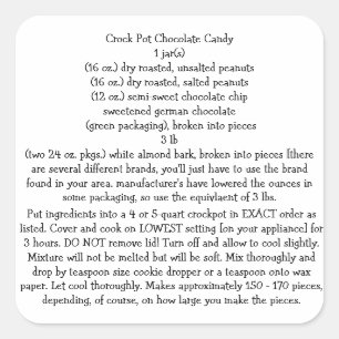 KROCK POT CHOC. CANDY STICKERS RECIPE