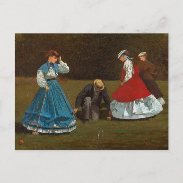 Krocketszene | Winslow Homer Postkarte (Vorderseite)