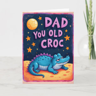 Krok Dad Nachthimmel Illustrationskarte Karte