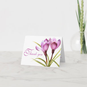 Kroko lila Blumen Hochzeit Danke Karte
