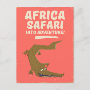 Krokodil Afrika Safari Poster! Postkarte