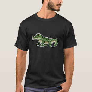 Krokodil-Alligator Pixel Retro-Gaming-Stil 1 T-Shirt