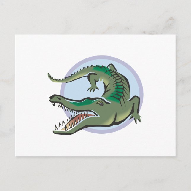 Krokodil-/Alligatorkreislaufdesign Postkarte (Vorderseite)