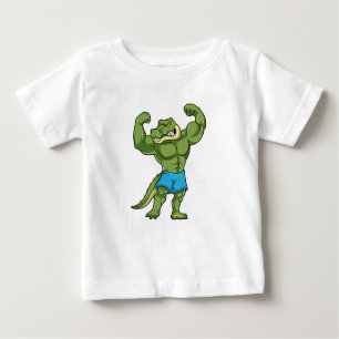 Krokodil als Bodybuilder extrem Baby T-shirt