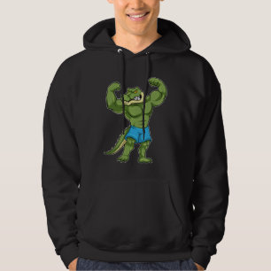 Krokodil als Bodybuilder extrem Hoodie