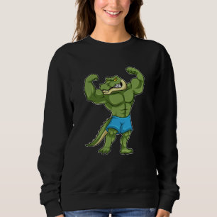 Krokodil als Bodybuilder extrem Sweatshirt