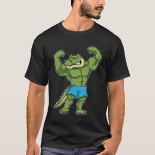Krokodil als Bodybuilder extrem T-Shirt