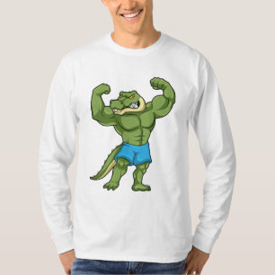 Krokodil als Bodybuilder extrem T-Shirt