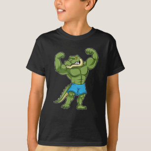 Krokodil als Bodybuilder extrem T-Shirt