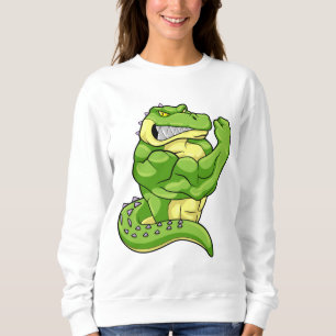 Krokodil als Bodybuilder & große Muskeln Sweatshirt