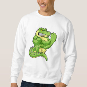 Krokodil als Bodybuilder mit großen Muskeln Sweatshirt