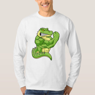 Krokodil als Bodybuilder mit großen Muskeln T-Shirt