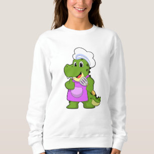 Krokodil als Koch mit Spatula Sweatshirt