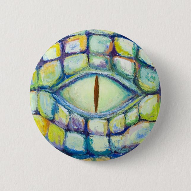 Krokodil-Auge (Augensymbolismusmalerei) Button (Vorderseite)