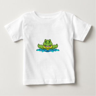 Krokodil beim Schwimmen im Wasser Baby T-shirt