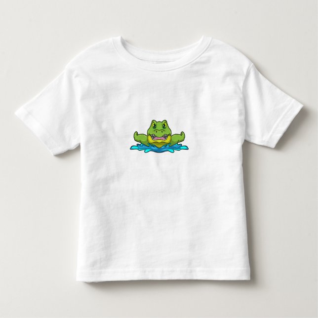 Krokodil beim Schwimmen im Wasser Kleinkind T-shirt (Vorderseite)