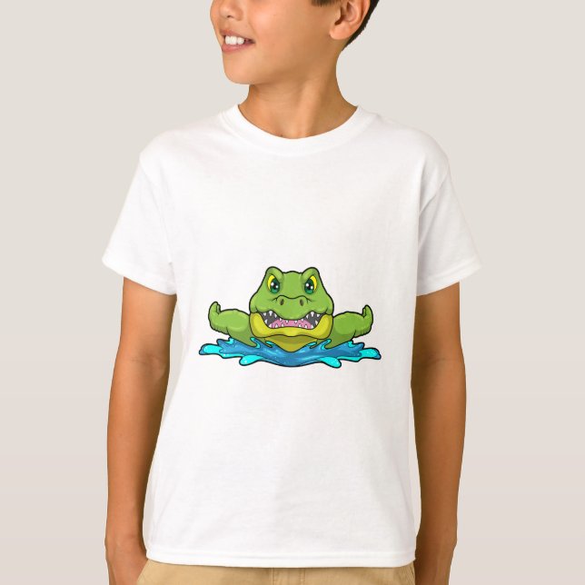 Krokodil beim Schwimmen im Wasser T-Shirt (Vorderseite)