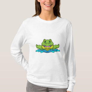 Krokodil beim Schwimmen im Wasser T-Shirt