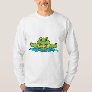 Krokodil beim Schwimmen im Wasser T-Shirt