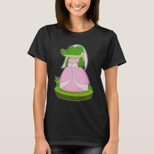 Krokodil Brautschleier Hochzeit T-Shirt